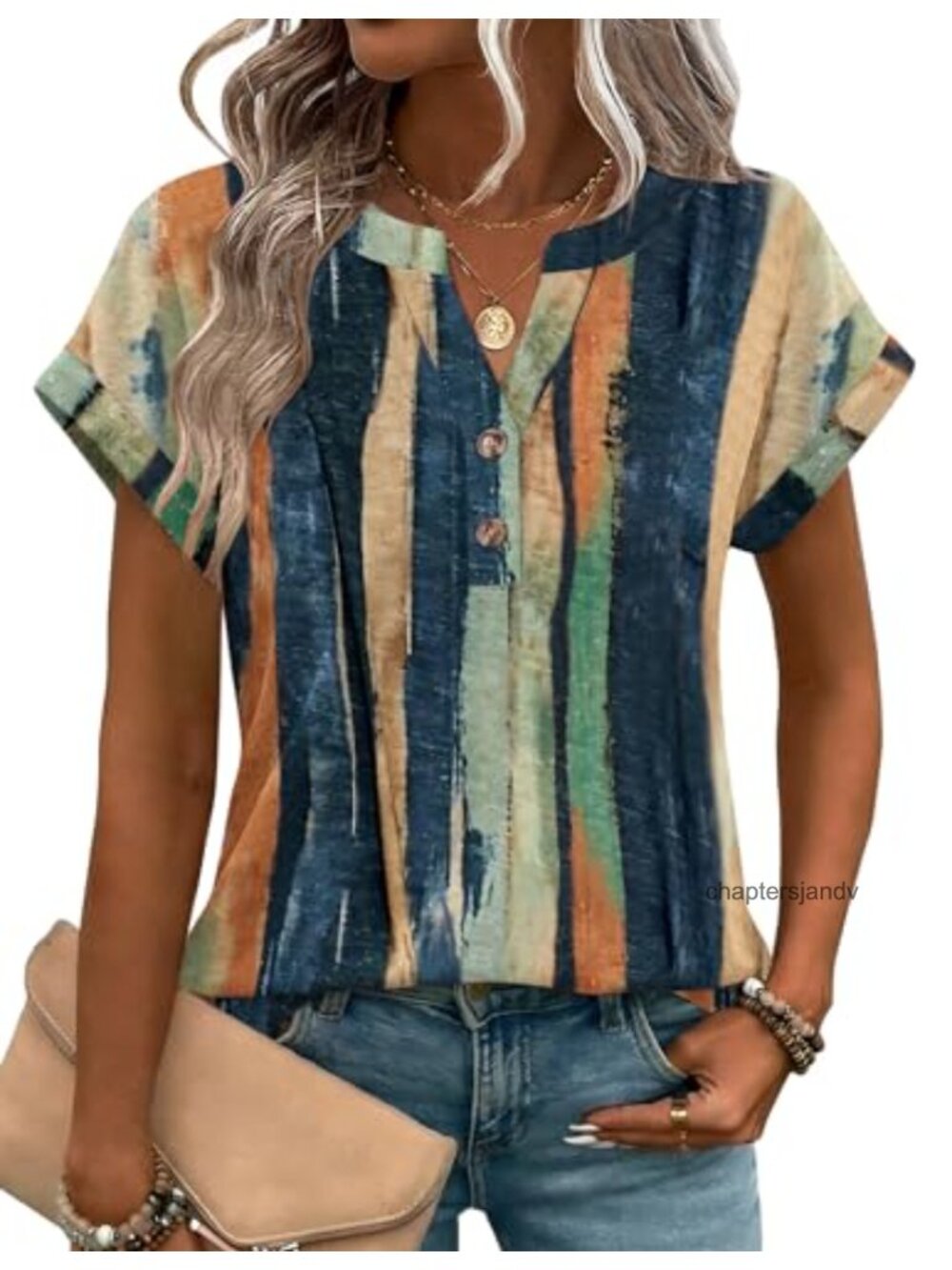 Women's Short Sleeve V Neck Blouse Dressy Casual Work Top